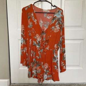Orange Flower Romper